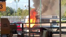 A campervan burst into flames at Morrisons car park in Ripon (Photo: Dale Hobson)