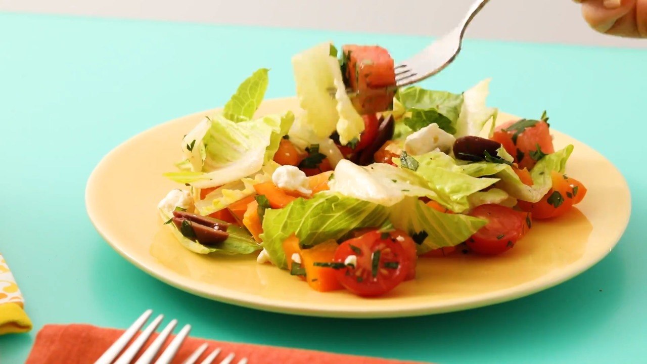 How to Make Greek Tomato and Watermelon Feta Salad