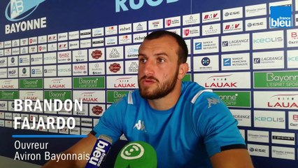 "La pression on l'a" admet le bayonnais Brandon Fajardo avant la réception de Castres
