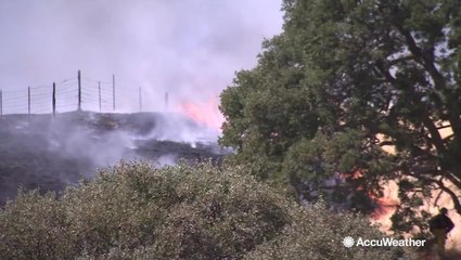 Another possibly intentional fire springs up along California hills