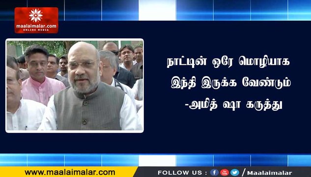 நாட்டின் ஒரே மொழியாக இந்தி இருக்க வேண்டும் -அமித் ஷா கருத்து