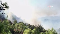 Ortaca’daki yangına 10 helikopterle müdahale sürüyor