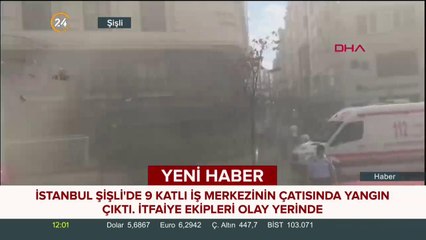 İş merkezinin çatısında yangın