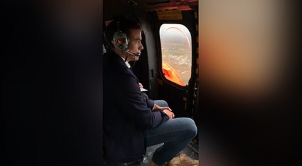 Pedro Sánchez en helicóptero en su llegada a Alicante