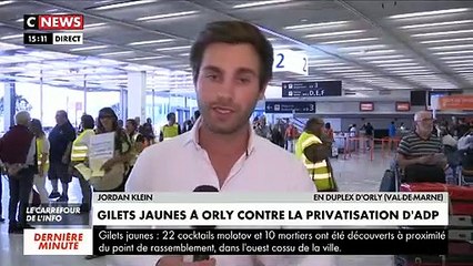 Regardez les images des Gilets Jaunes qui ont envahi l'aéroport d'Orly cette après-midi pour protester contre la privatisation de ADP