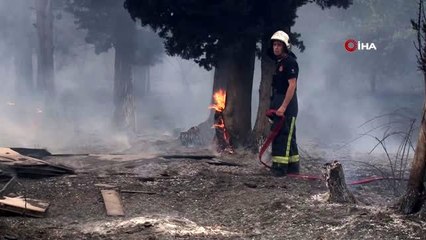Çocukların pet şişelerle yangın söndürmeye çalıştılar