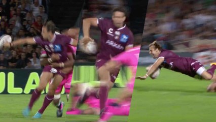 Double chistera amenant à l'essai de Yann Lesgourgues