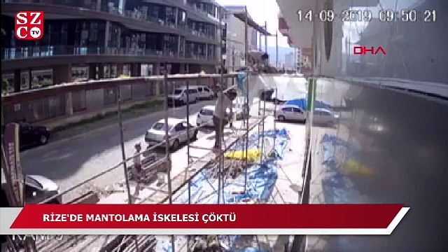 Mantolama iskelesi çöktü! 2 işçi...