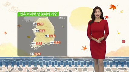 [날씨] 연휴 마지막 날 늦더위 기승...곳곳 비 내려요 / YTN