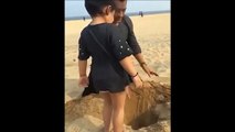 Ms Dhoni Playing With Daughter Ziva Dhoni In Sand On Beach !!