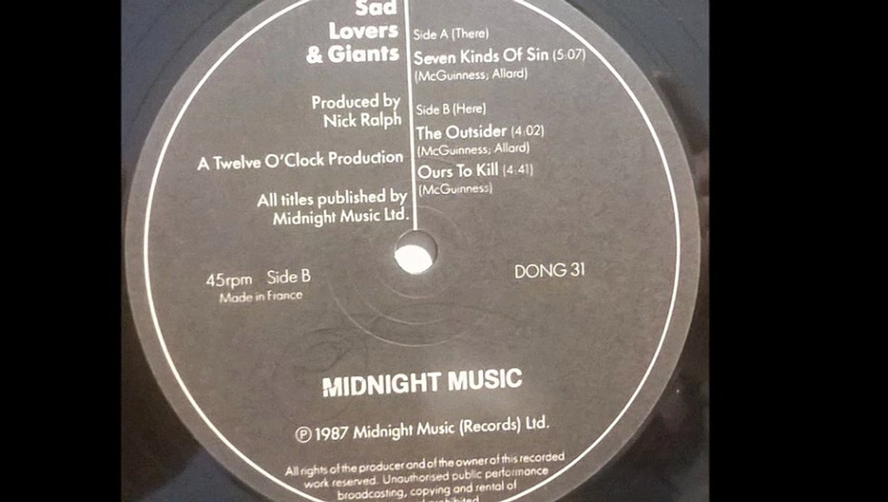 Sad Lovers & Giants - Ours To Kill (B2)
