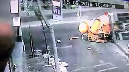İstanbul'da beton mikseri dehşeti kamerada