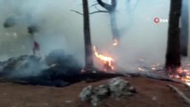 Manavgat Gülen Dağına düşen yıldırım yangın çıkarttı