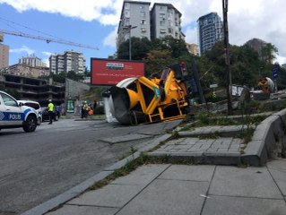 İstanbul'da beton mikseri dehşeti kamerada