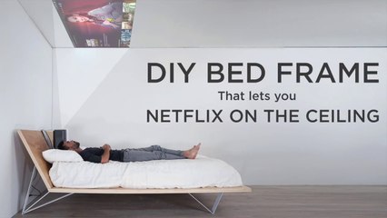 DIY Bed with Ceiling Projector - WATCH MOVIES ON THE CEILING