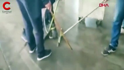 Otomobilin altına giren yılan, sanayi sitesinde çıkarıldı