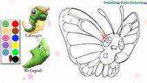 Coloration Papillon - Butterfree Pokémon | Peindre pour les jeunes enfants et dessiner pour les enfants