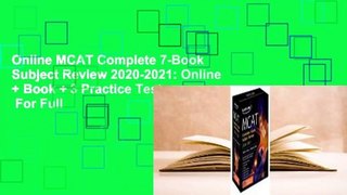 Online MCAT Complete 7-Book Subject Review 2020-2021: Online + Book + 3 Practice Tests  For Full