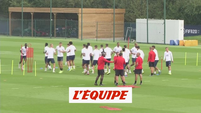 L'entraînement des Parisiens avant PSG - Real Madrid - Foot - C1 - PSG
