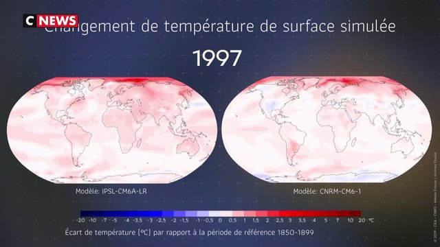 Simulations climatiques de changement de température de surface