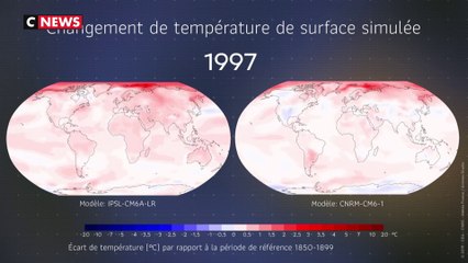 Simulations climatiques de changement de température de surface