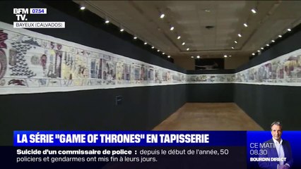 87 mètres de tapisserie qui résument les 90h de Game of Thrones sont exposés à Bayeux jusqu'à la fin de l'année
