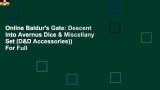 Online Baldur's Gate: Descent into Avernus Dice & Miscellany Set (D&D Accessories))  For Full