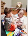 Funny Siblings Baby Playing Together - Siblings Baby Video