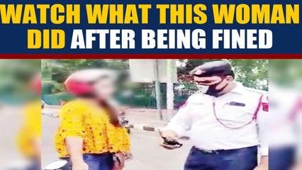 Delhi woman threatens to commit suicide after she gets challan, video goes viral |OneIndia News