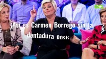¡Así es Carmen Borrego sin la dentadura postiza!