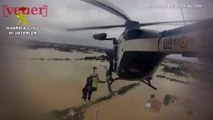 Video Shows Spanish Police Rescuing Flood Victims with Helicopter Crew