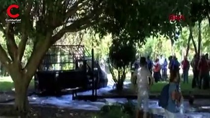 Benzin dolu kasada demlenen çay kamyoneti yaktı