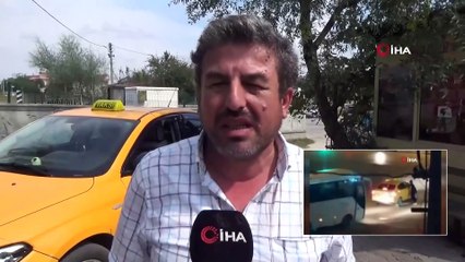 Taksisinin Aynasını Kıran Kadını Tekme Tokat Dövdü