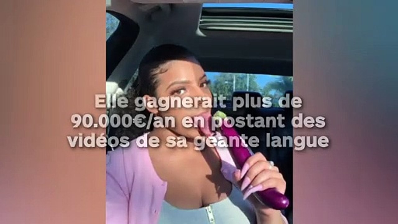 Elle gagnerait plus de  90.000€/an en postant des  vidéos de sa géante langue !