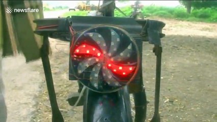 Farmer in east India constructs his own battery-operated bicycle