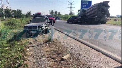 AKSIDENT I RENDE NE LEZHE, BETONIERJA GODET MAKINEN - News, Lajme - Kanali 7