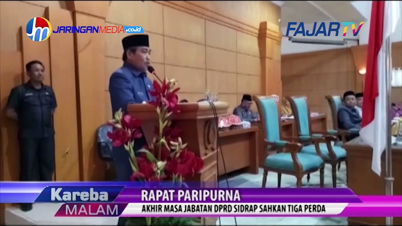 Rapat Paripurna, Akhir Masa Jabatan DPRD Sidrap Sahkan Tiga PERDA