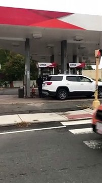 Man Tries to Fill up at Burnt Gas Station