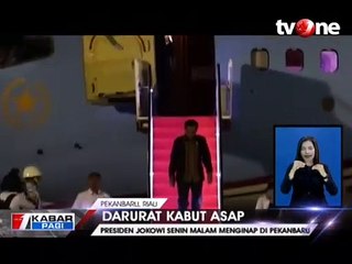Tiba di Riau, Presiden Jokowi Berkantor di Tengah Kabut Asap