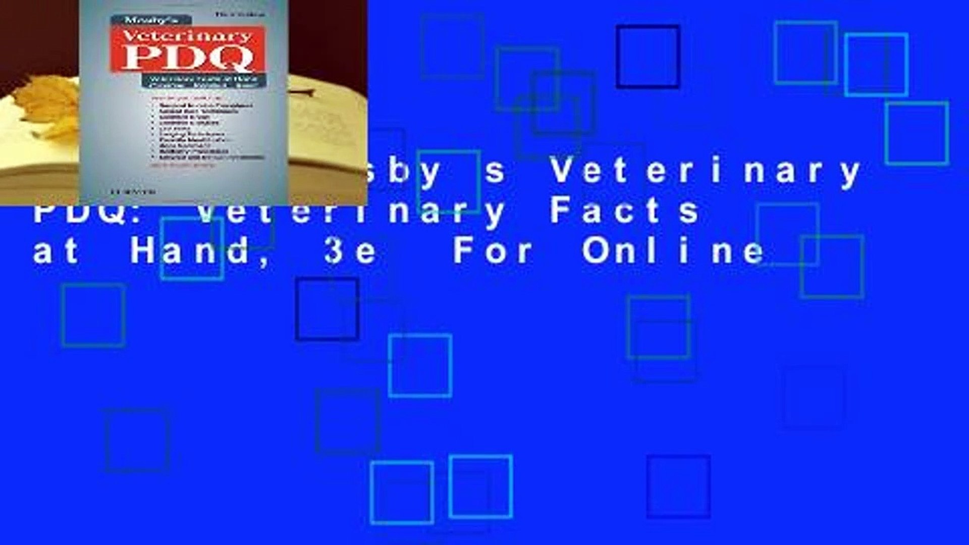 ⁣[Read] Mosby s Veterinary PDQ: Veterinary Facts at Hand, 3e  For Online
