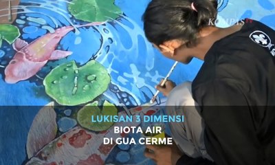 Lukisan Tiga Dimensi Biota Air di Gua Cerme, Bantul
