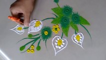 Rangoli designs of flowers | easy and simple rangoli designs | small rangoli