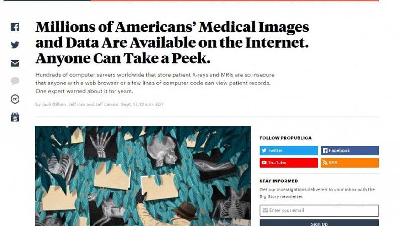 Millionen Patientendaten offen im Netz