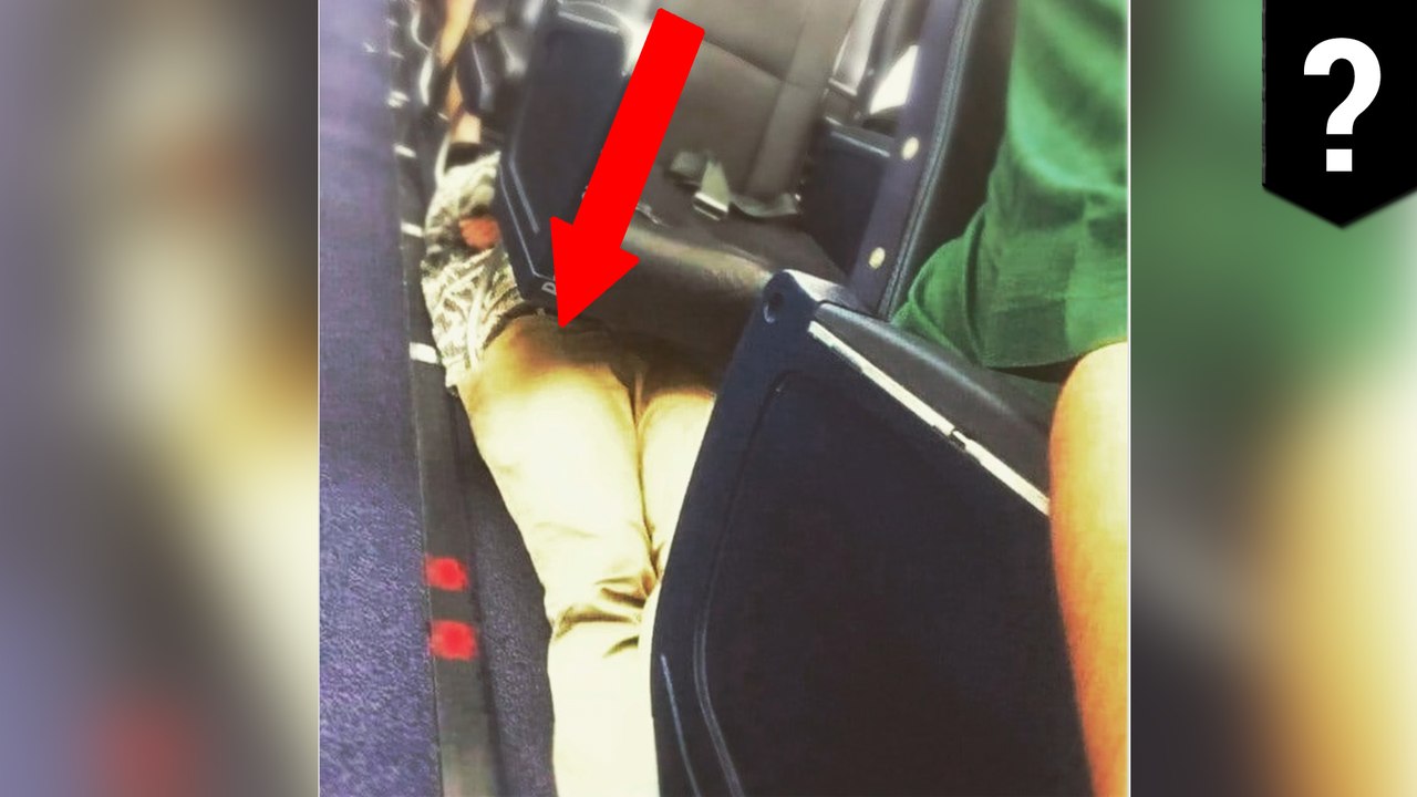 Passenger spotted sleeping underneath plane seats in viral pic
