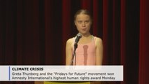 Teenage climate activist Greta Thunberg receives Amnesty International award