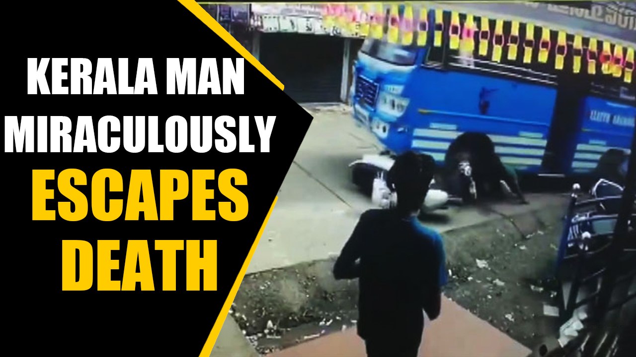 Kerala Man miraculously escapes death after bus hits him, video goes viral | OneInda News