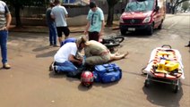 Duas pessoas ficam feridas em acidente na Rua Paraná, no Centro