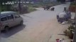 Minibus in China smashes into tractor, narrowly avoiding the driver
