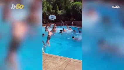 Slam Dunk! Kids Pull of Epic 26-Throw Poolside Trick Shot