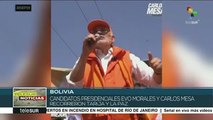 Candidatos presidenciales bolivianos realizan actos de campaña